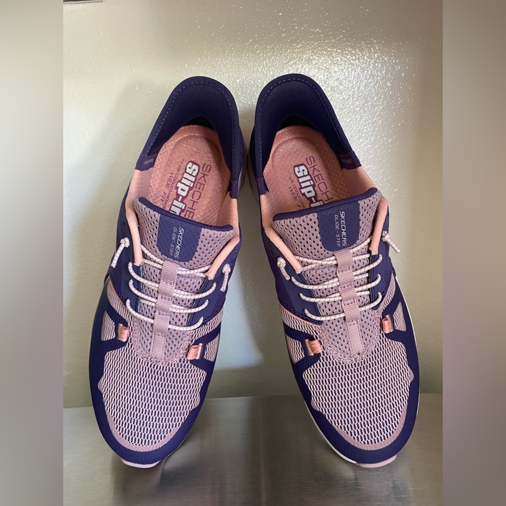 SKECHERS GLIDE STEP PRO SLIP INS Women's Purple and Pink Athletic Sneakers - Picture 6 of 15